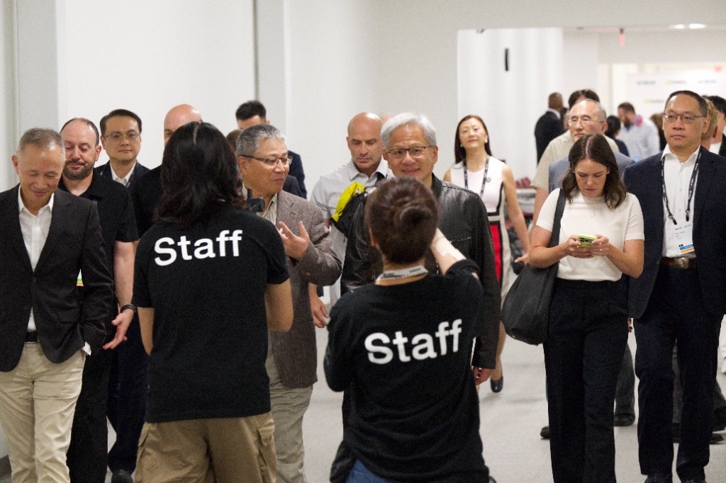 Corporate event coverage — guests and staff moving through a high-profile opening